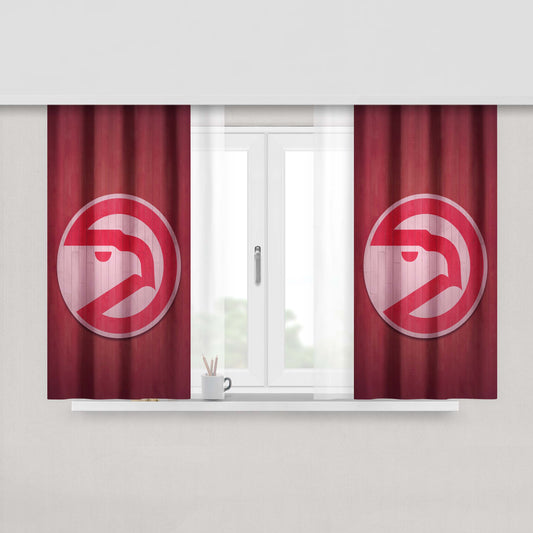 Atlanta Hawks Hardwood 2 Peach Skin Window Curtains