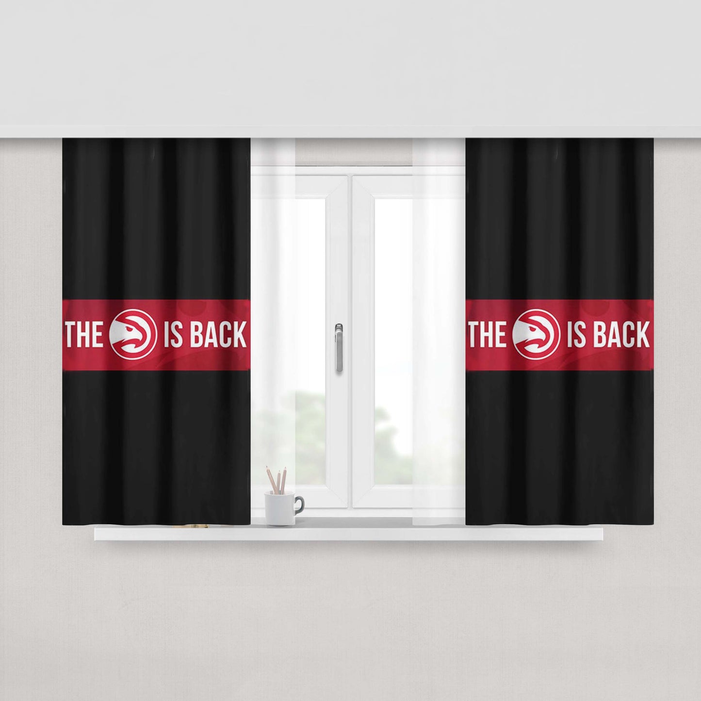 Atlanta Hawks Is Back Peach Skin Window Curtains