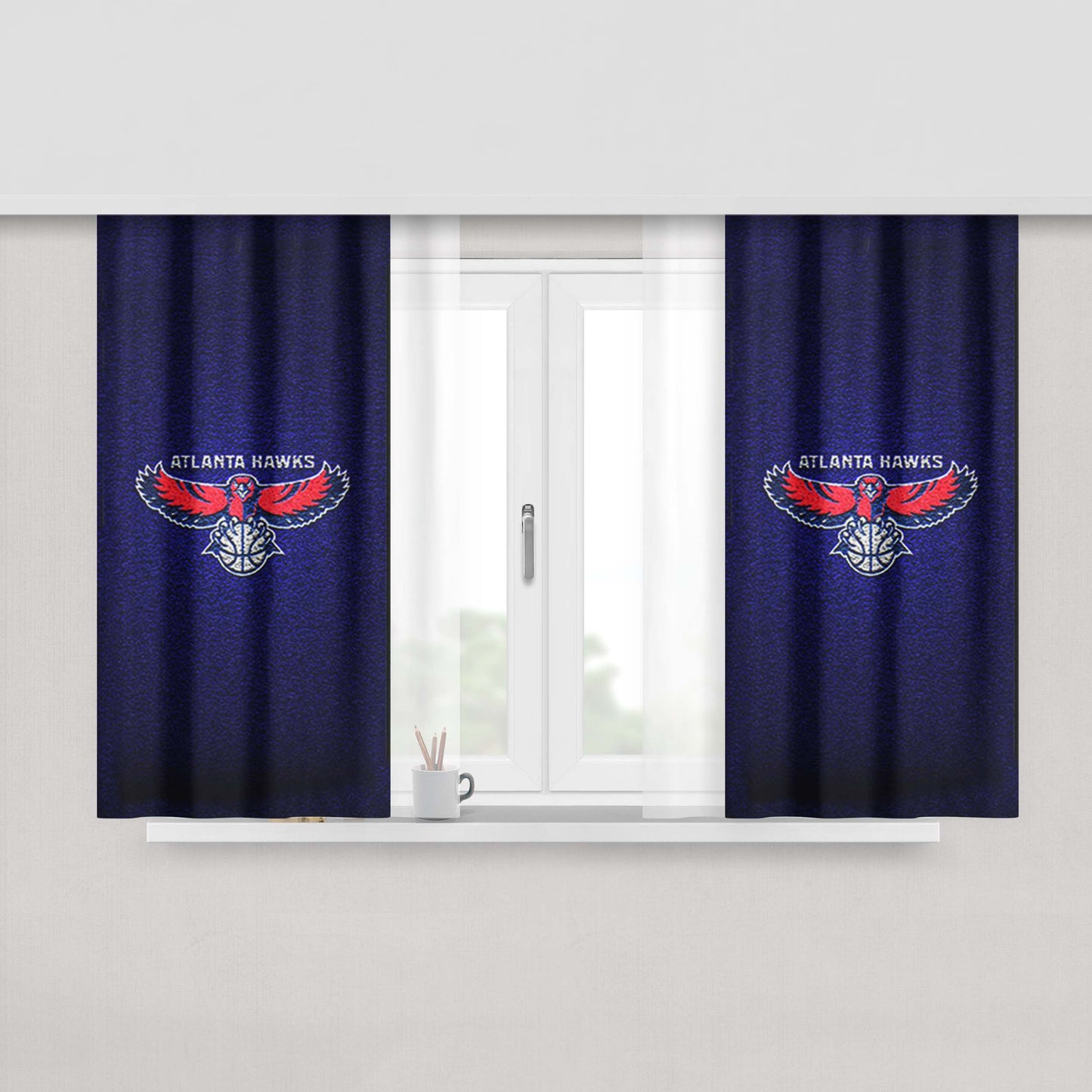 Atlanta Hawks Nba Flight Peach Skin Window Curtains