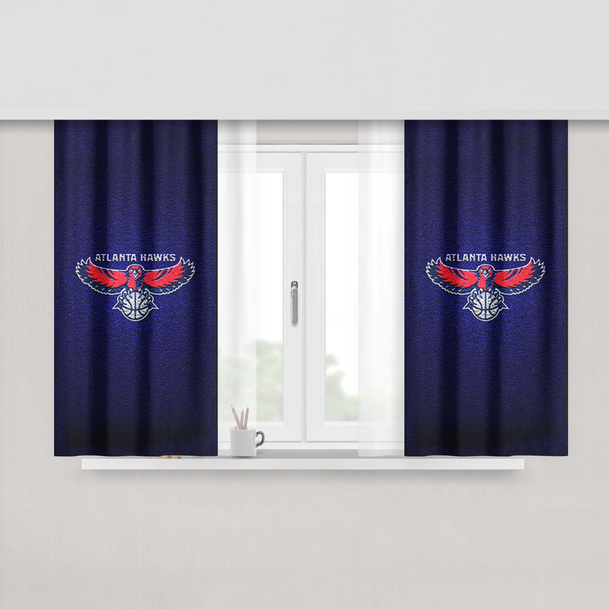 Atlanta Hawks Nba Flight Peach Skin Window Curtains