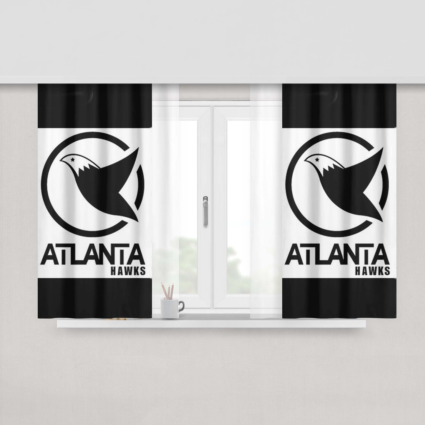 Atlanta Hawks Number One Peach Skin Window Curtains