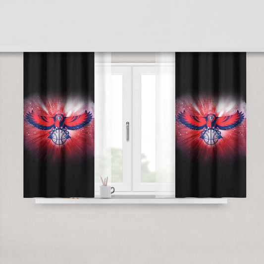 Atlanta Hawks Red Cool Peach Skin Window Curtains