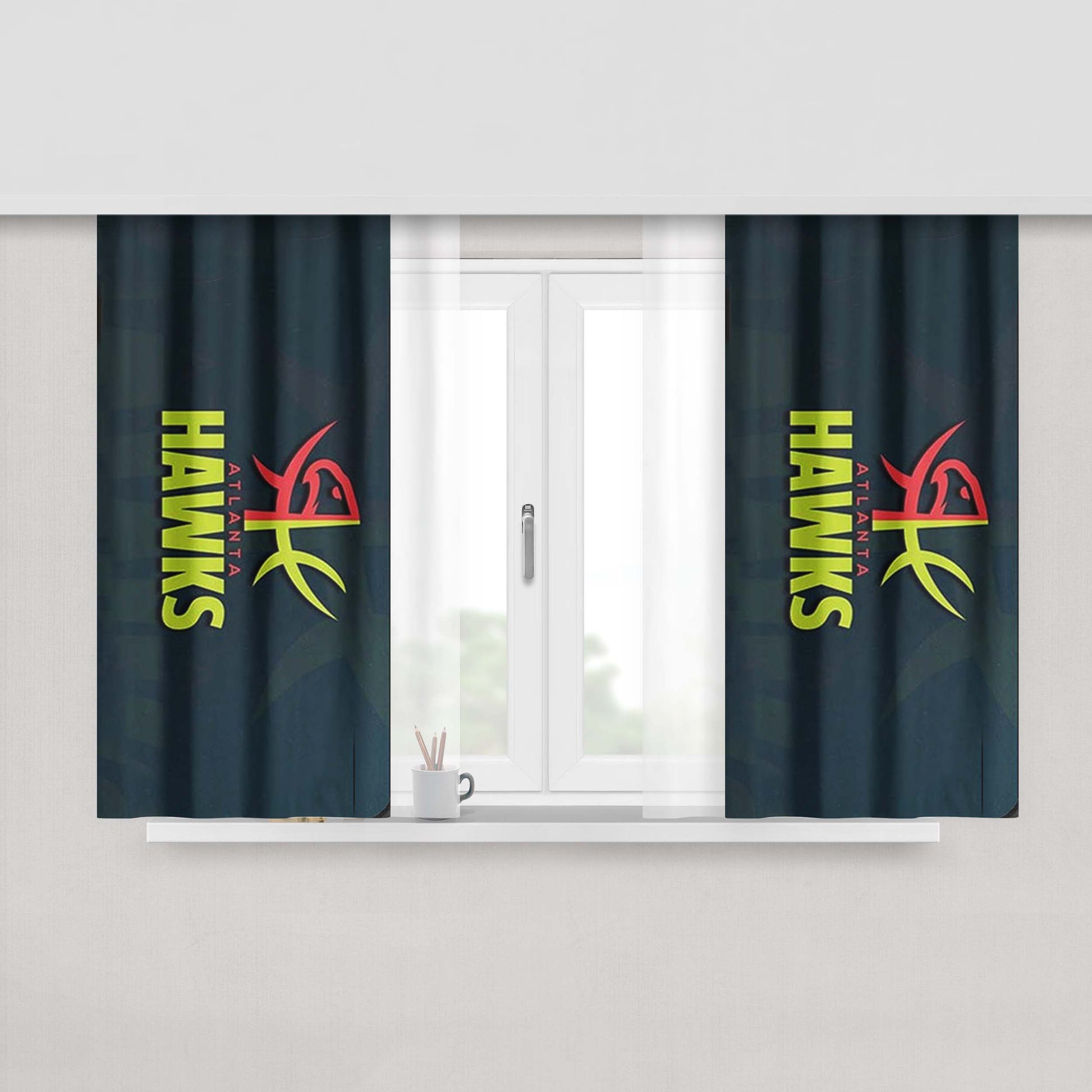 Atlanta Hawks Peach Skin Window Curtains