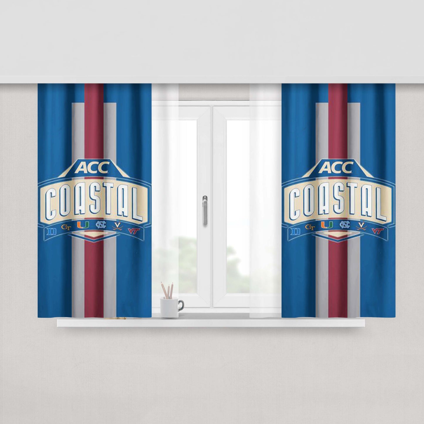 Atlantic Coast Conference Sign Peach Skin Window Curtains
