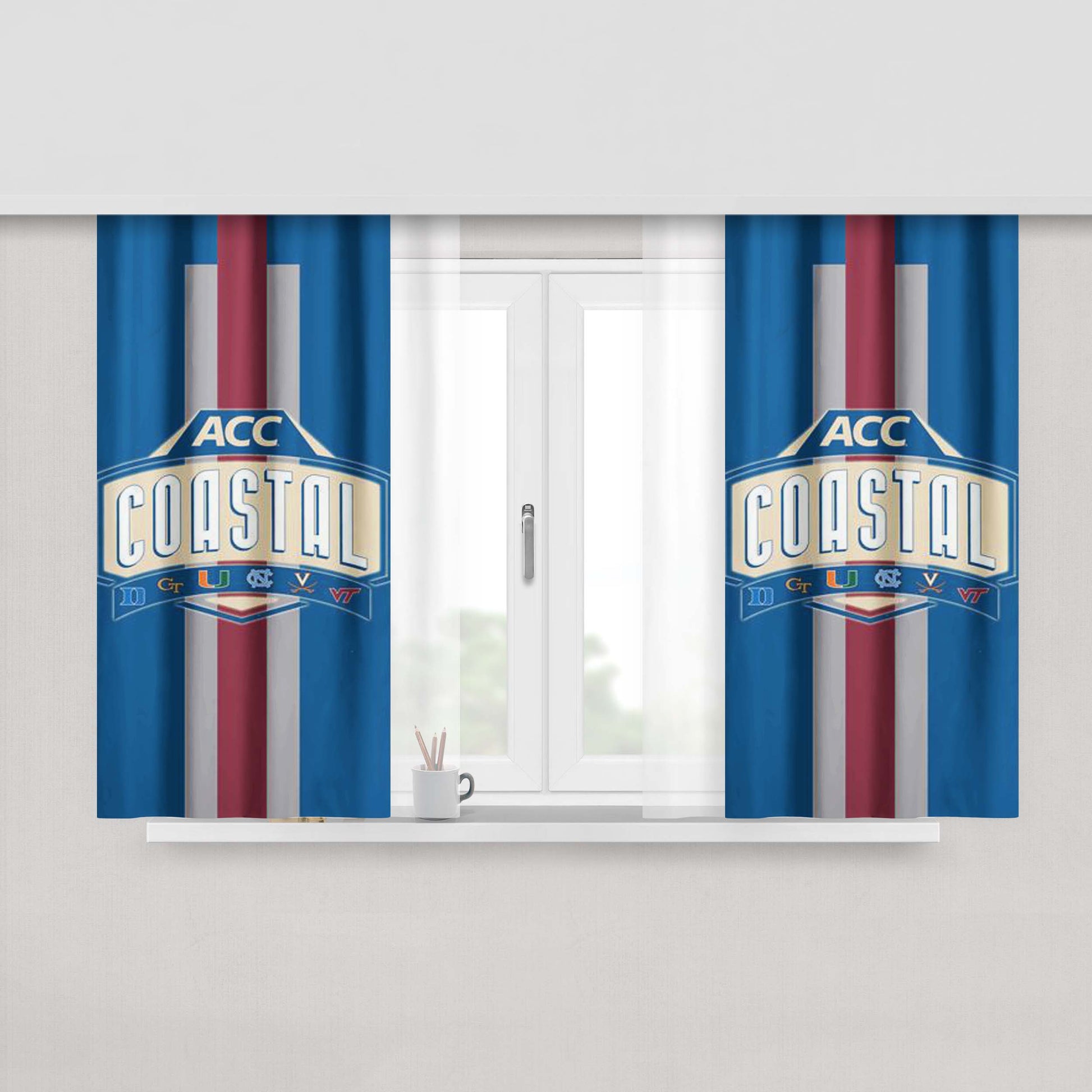 Atlantic Coast Conference Sign Peach Skin Window Curtains