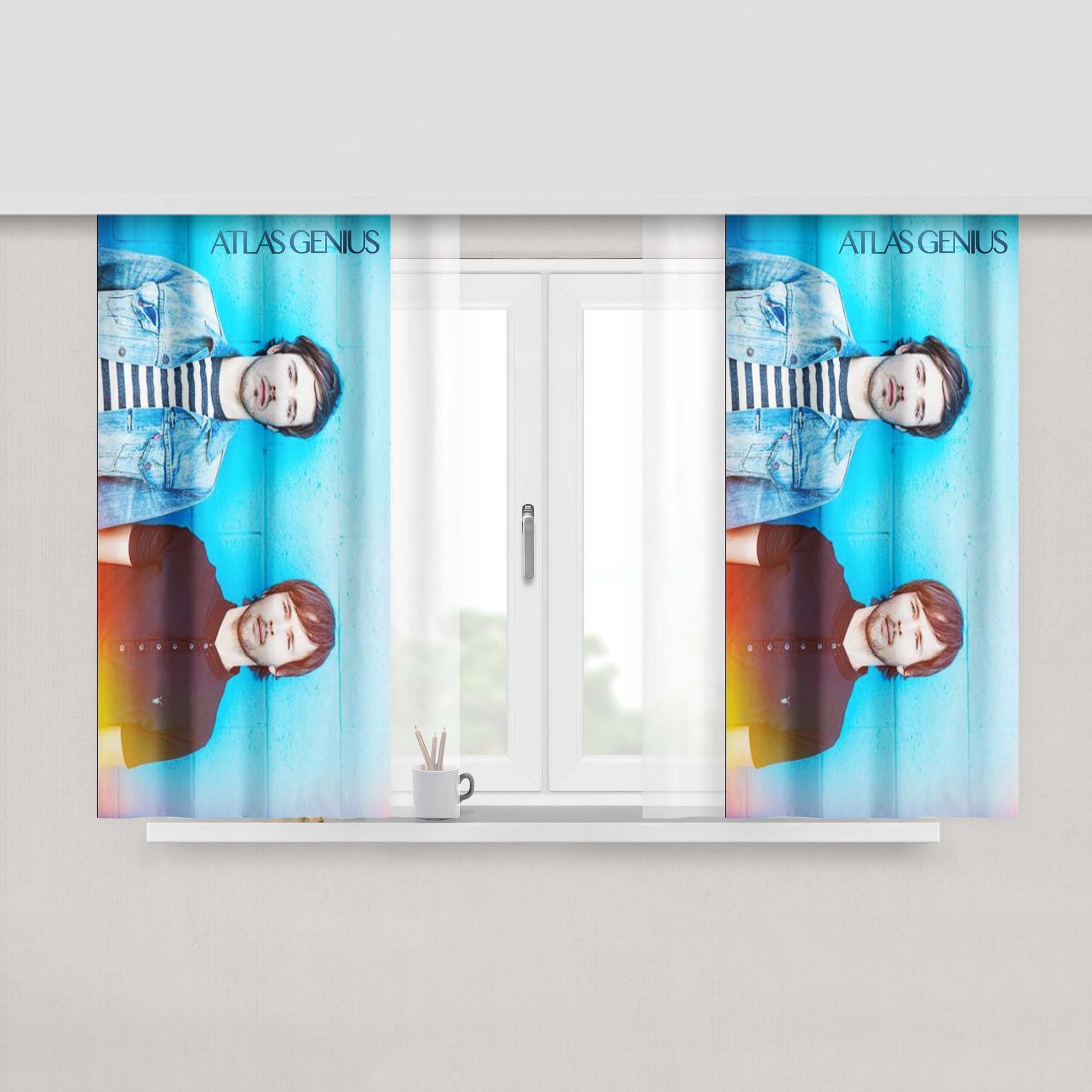 Atlas Genius Band Peach Skin Window Curtains