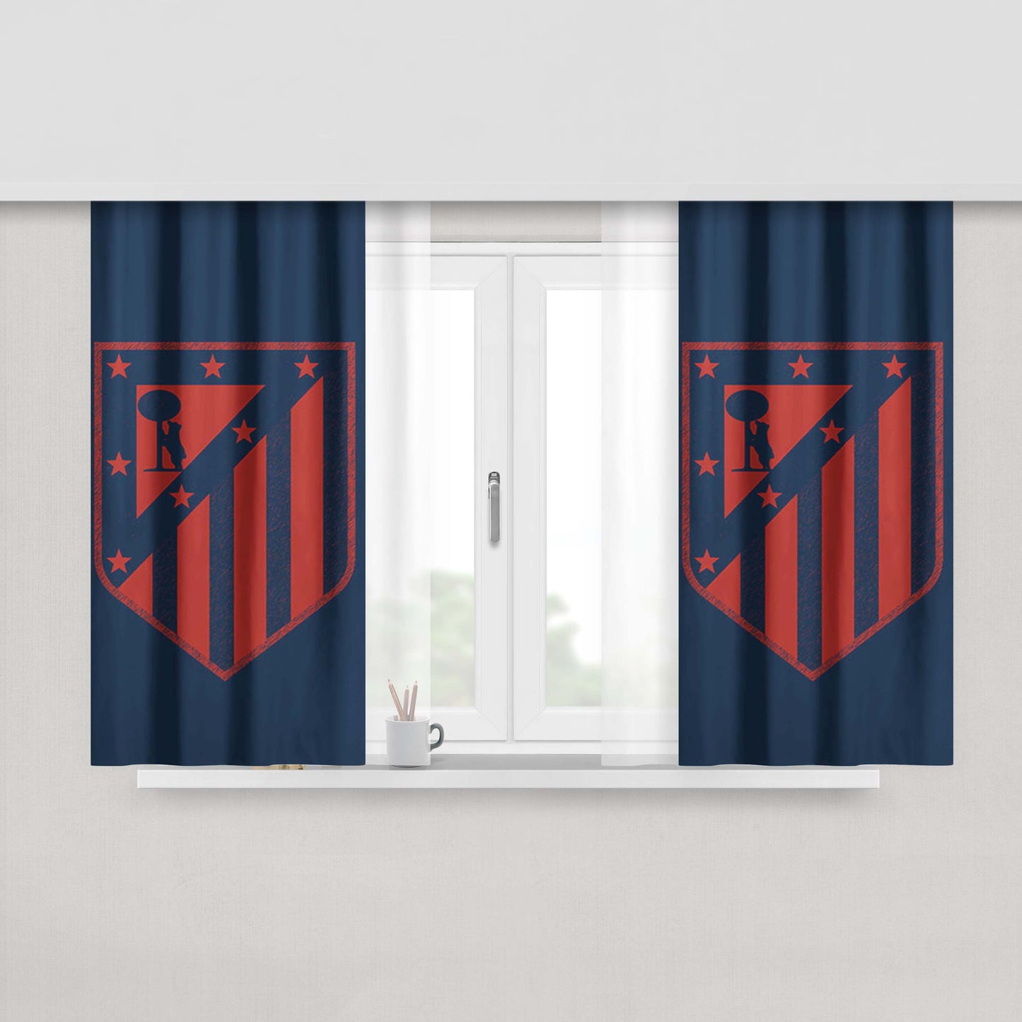 Atletiko Madrid Peach Skin Window Curtains