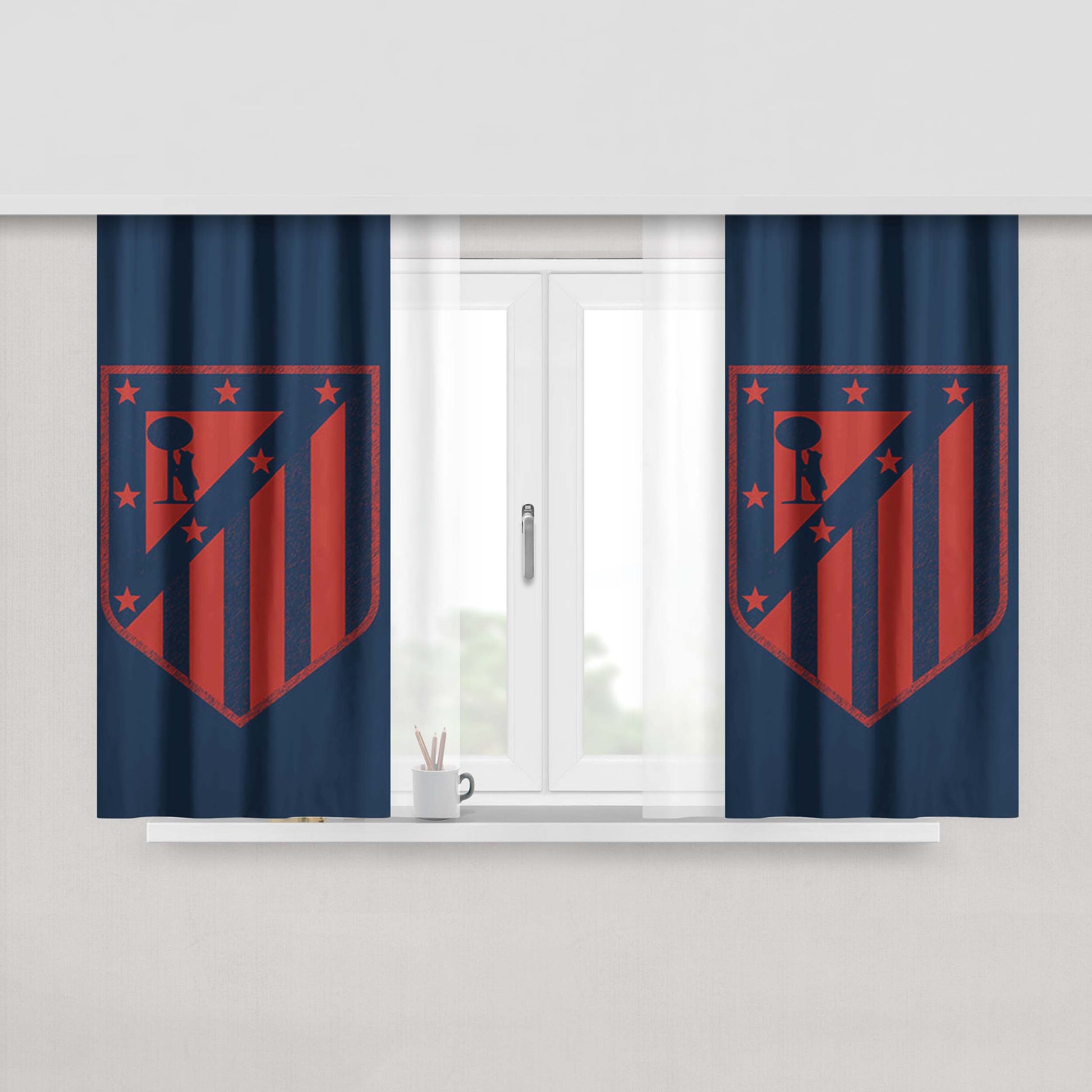 Atletiko Madrid Peach Skin Window Curtains