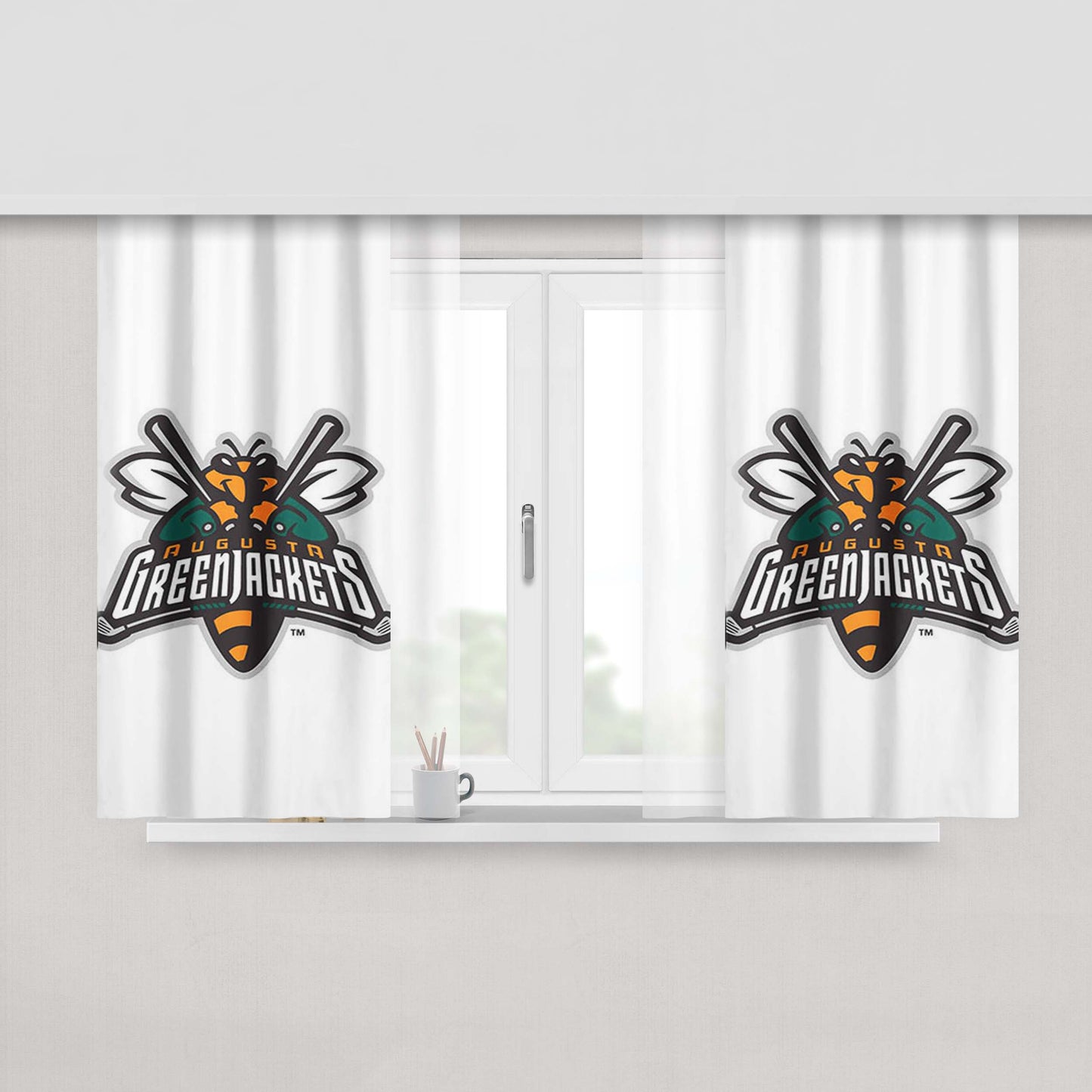 Augusta Green Jackets Peach Skin Window Curtains