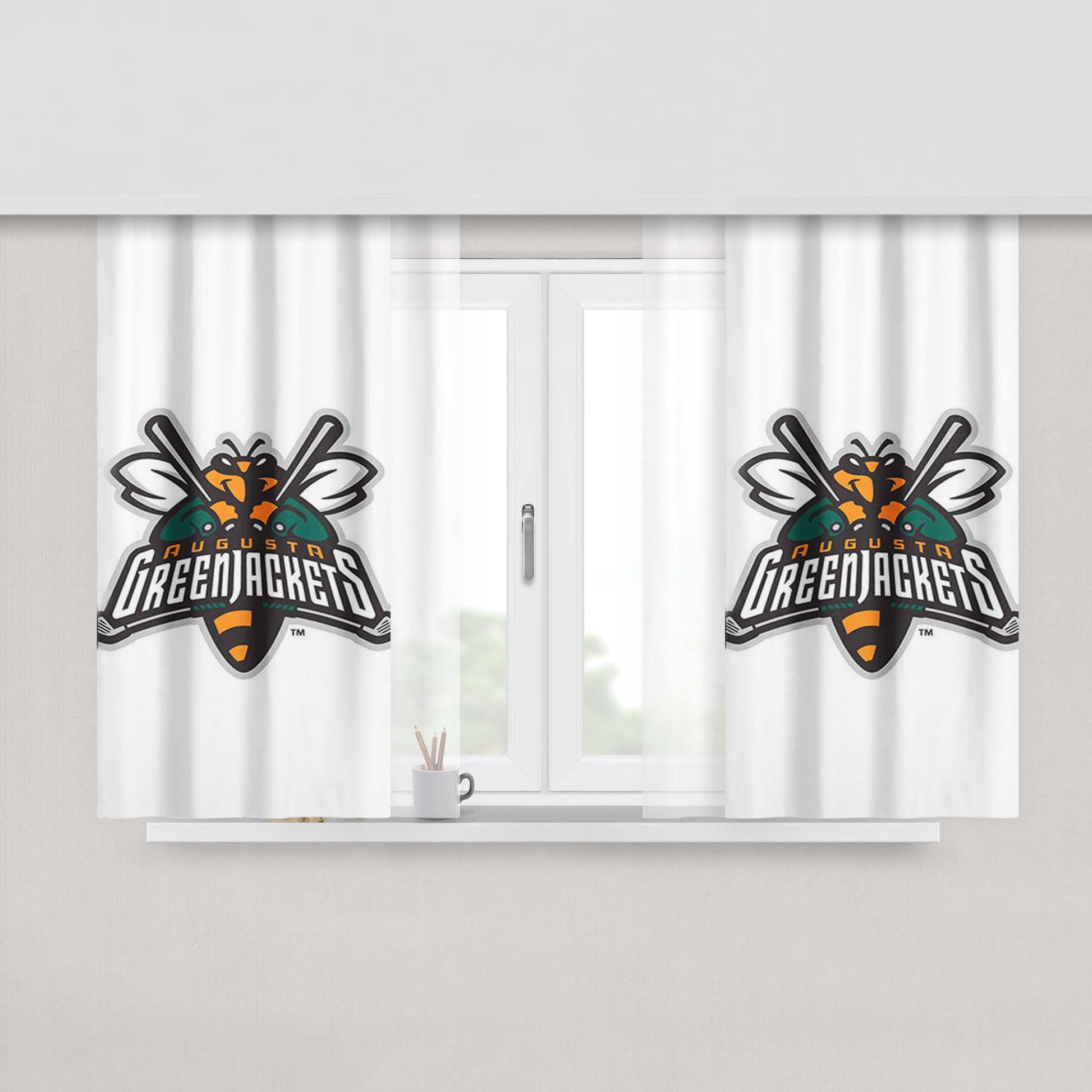 Augusta Green Jackets Peach Skin Window Curtains