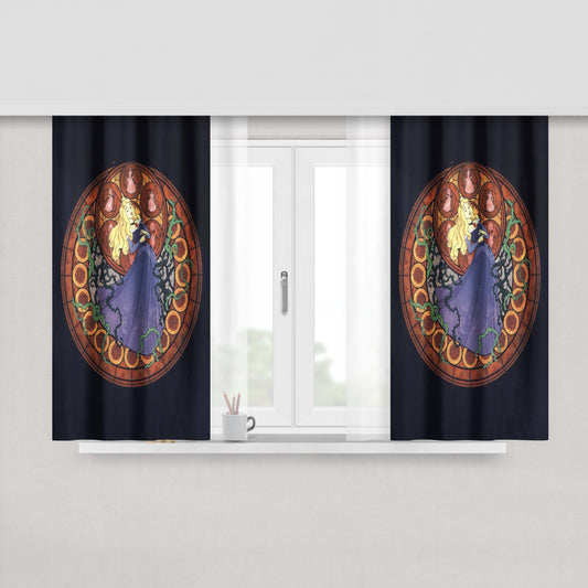 Aurora Stained Glass Peach Skin Window Curtains