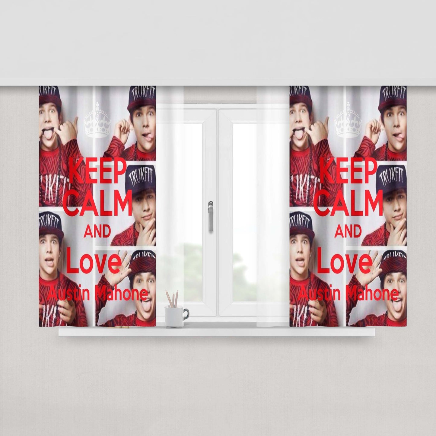 Austin Mahone Trukfit Peach Skin Window Curtains
