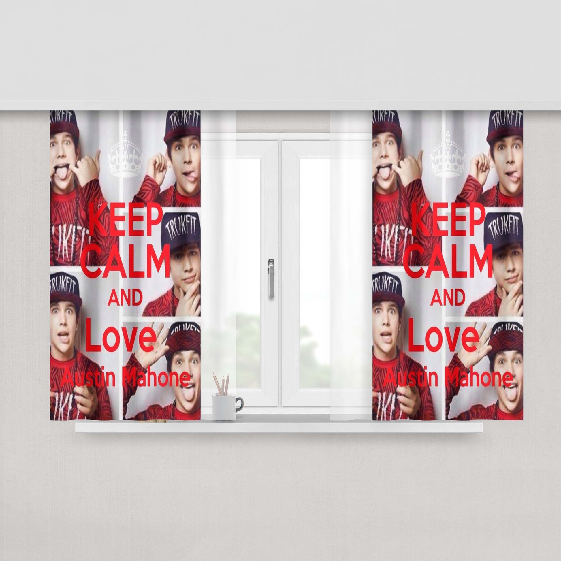 Austin Mahone Trukfit Peach Skin Window Curtains