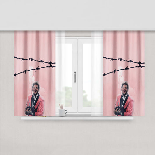 Austin Ricard Post Malone Pink Peach Skin Window Curtains