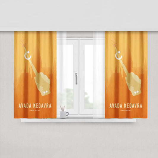 Avada Kedavra Peach Skin Window Curtains