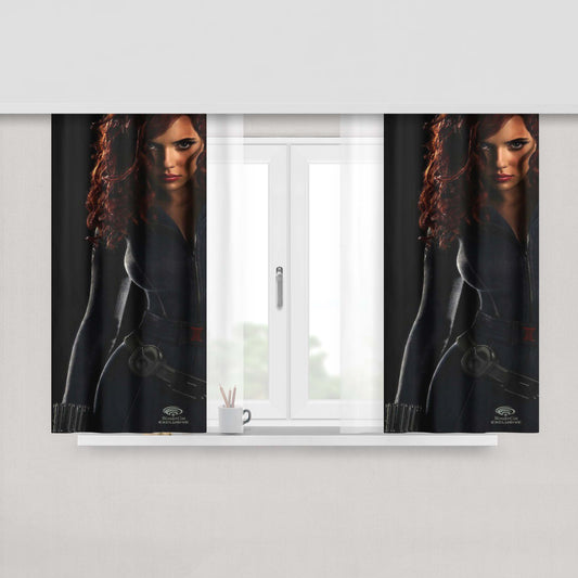Avangers Women Cat Peach Skin Window Curtains