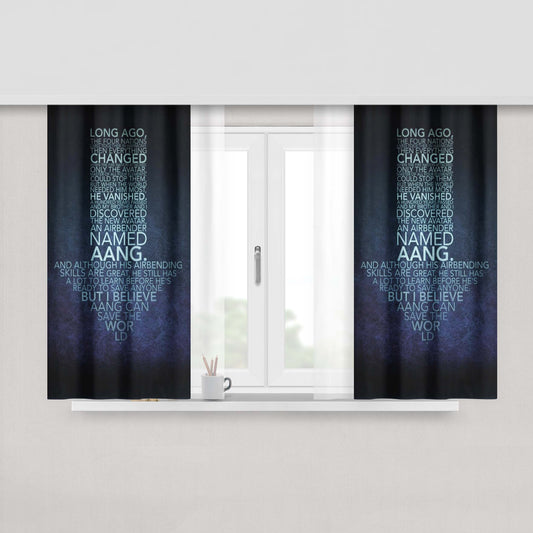 Avatar Aang Quotes Peach Skin Window Curtains