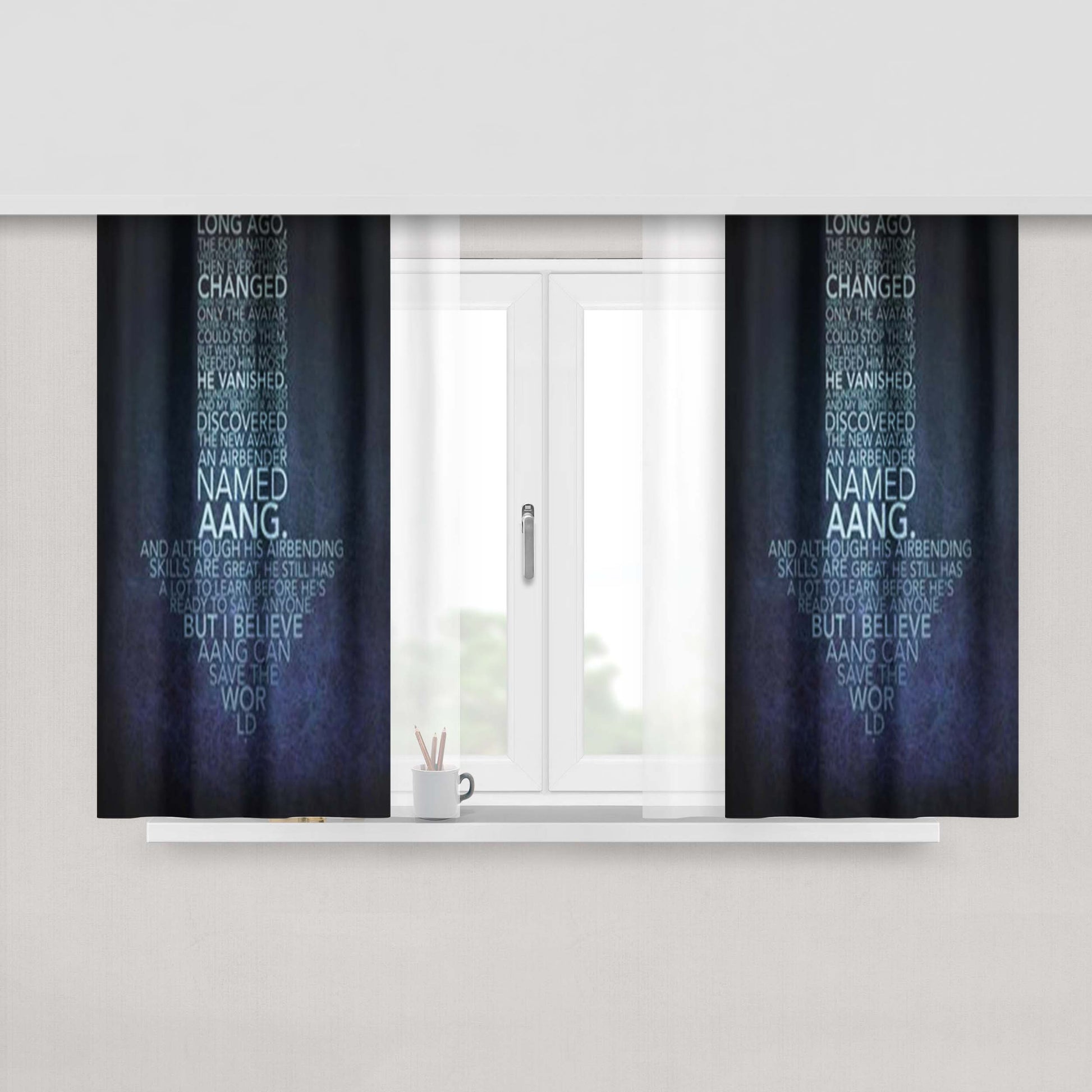 Avatar Arrow Quotes Peach Skin Window Curtains