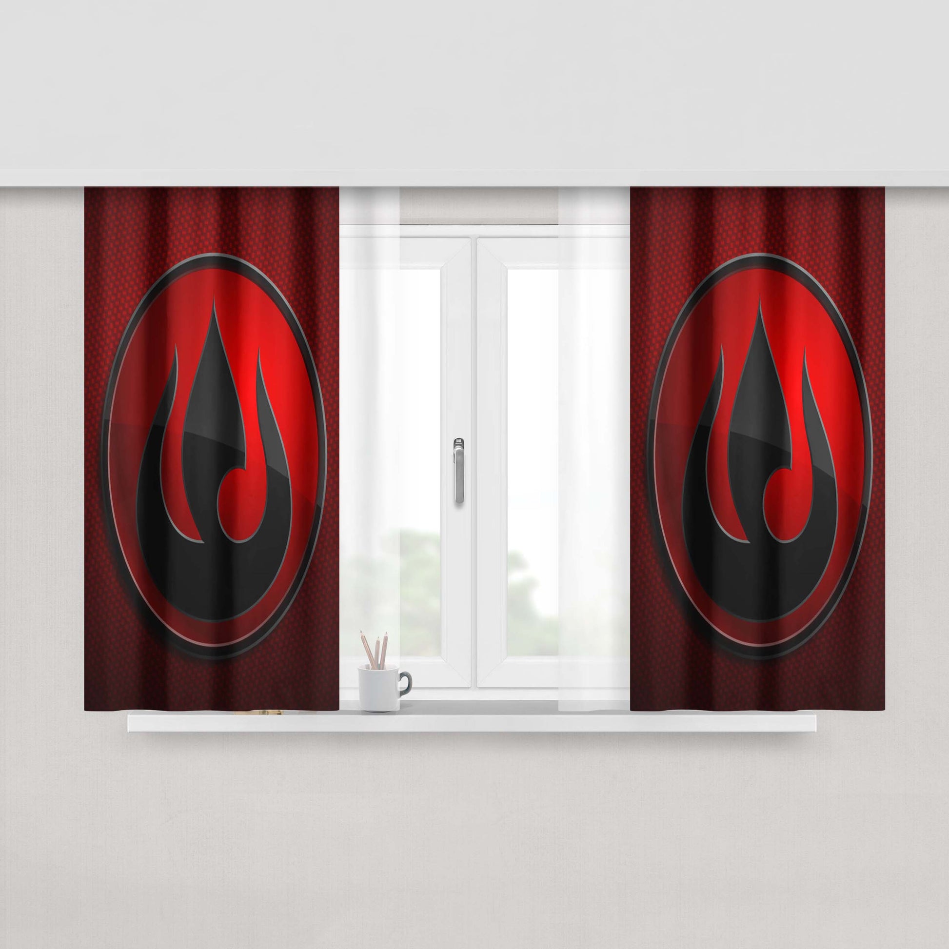 Avatar Fire Nation Peach Skin Window Curtains