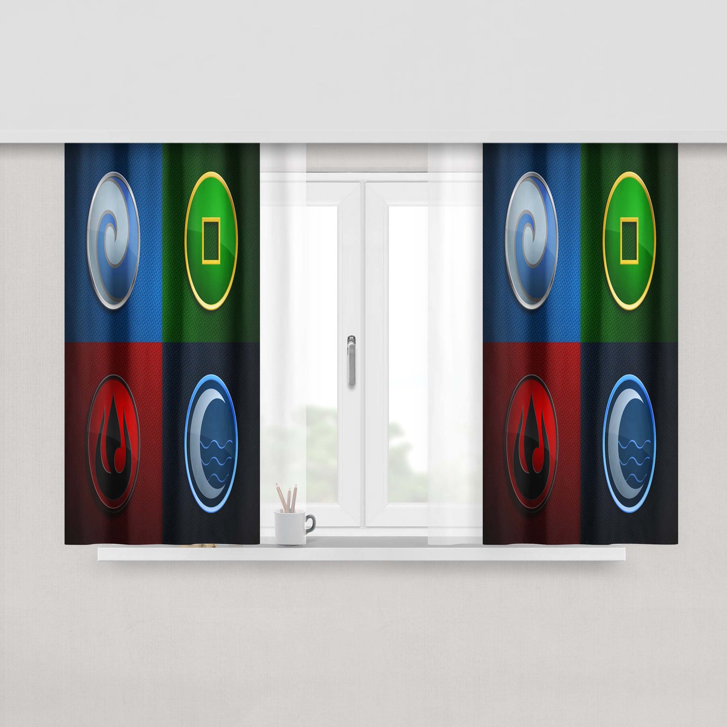 Avatar Four Elements Peach Skin Window Curtains