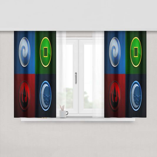 Avatar Four Elements Peach Skin Window Curtains