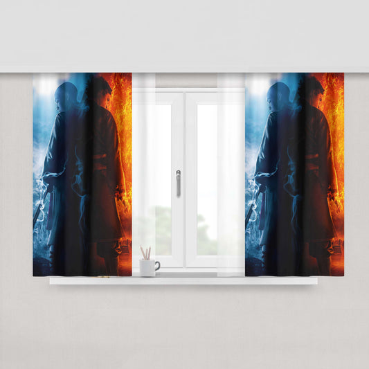Avatar The Last Airbender Aang And Zuko Peach Skin Window Curtains