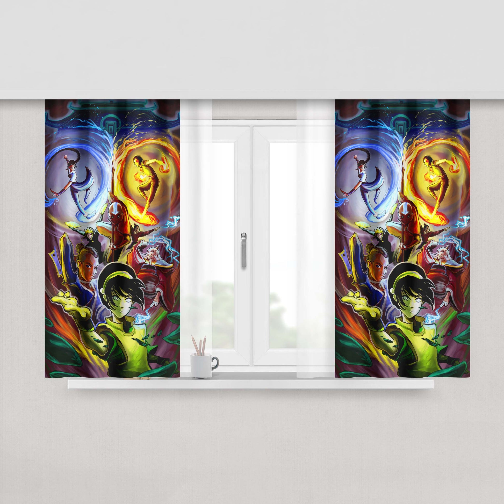 Avatar The Last Airbender Poster Art Peach Skin Window Curtains