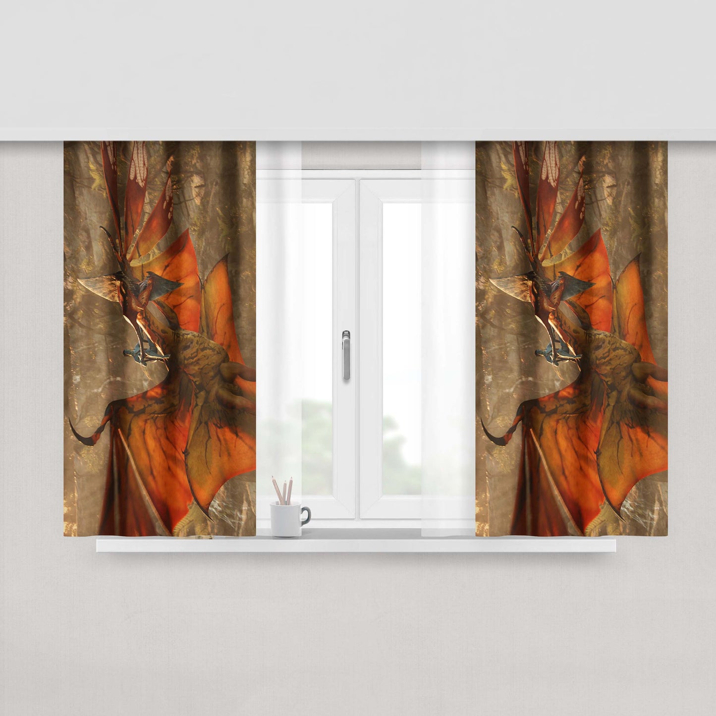 Avatar Toruk Maktau The Great Leonopteryx Roaring Peach Skin Window Curtains