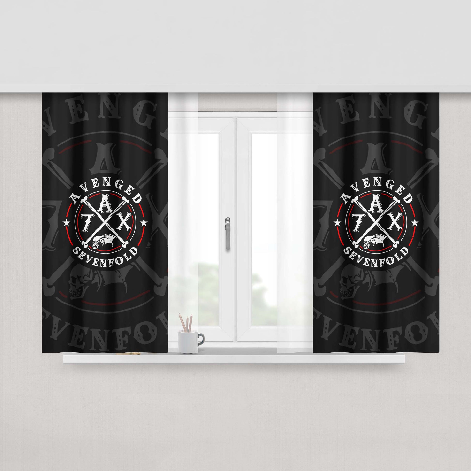 Avenged Sevenfold New Band Logo Peach Skin Window Curtains