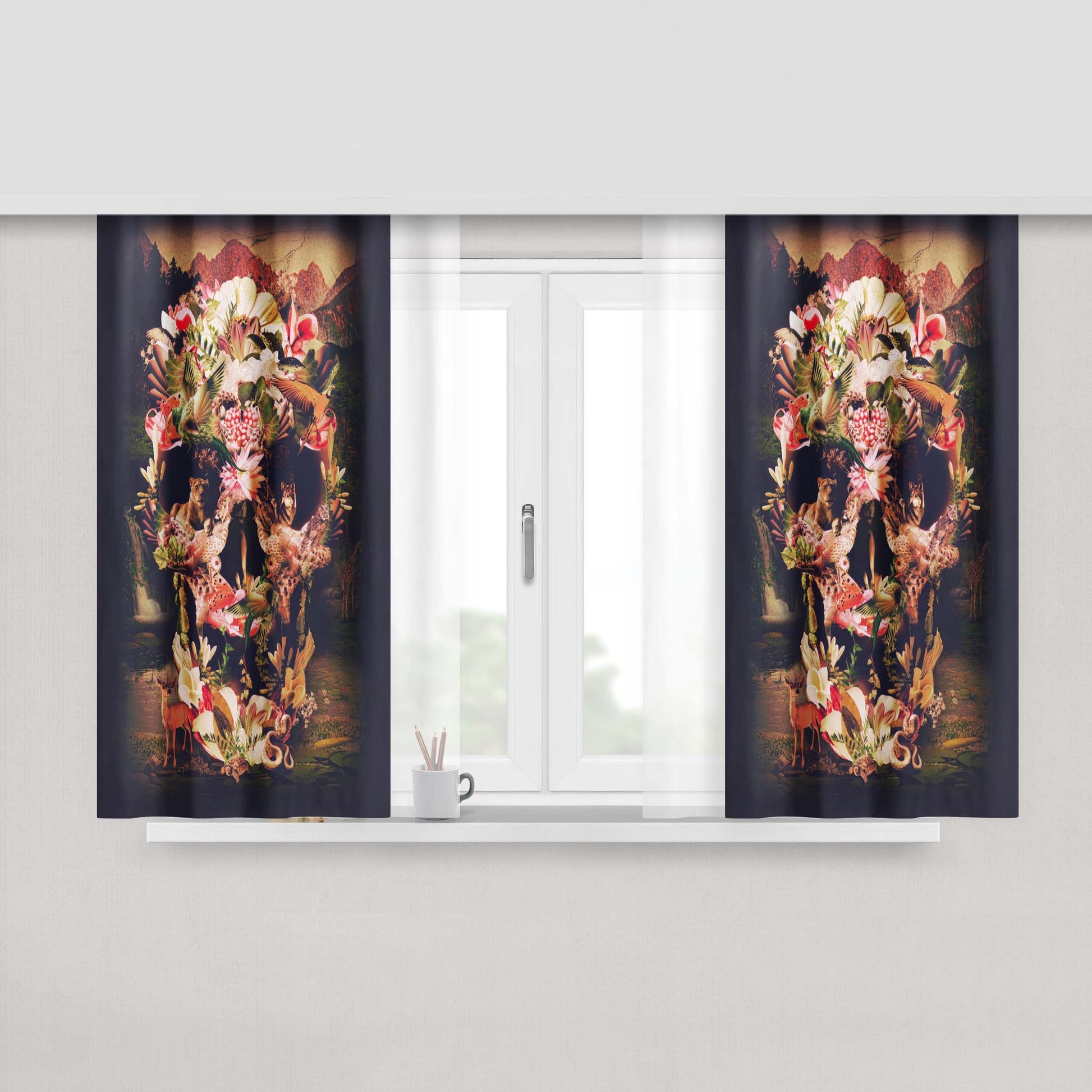 Avenged Sevenfold Skull Peach Skin Window Curtains
