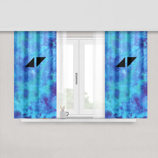 Avicii Blue Tie Dye Peach Skin Window Curtains