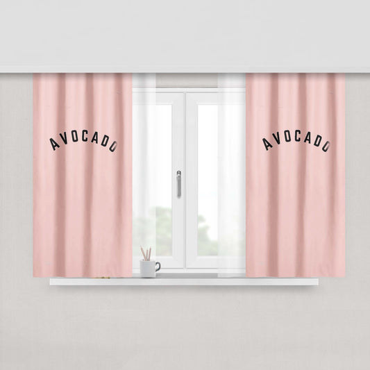 Avocado Slogan Peach Skin Window Curtains