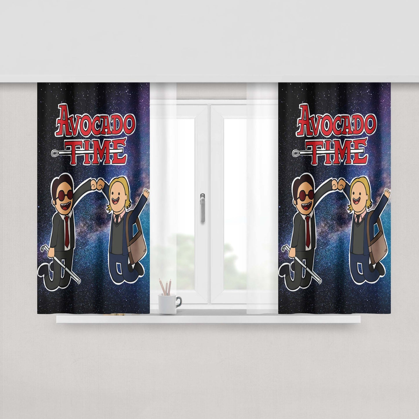 Avocado Time Daredevil Peach Skin Window Curtains