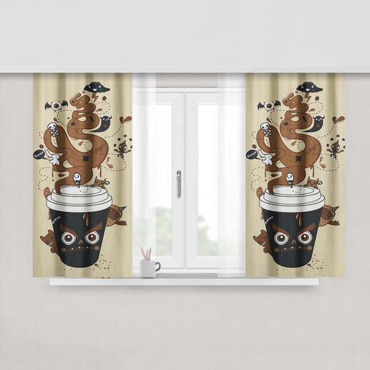 Awaken Coffee Peach Skin Window Curtains