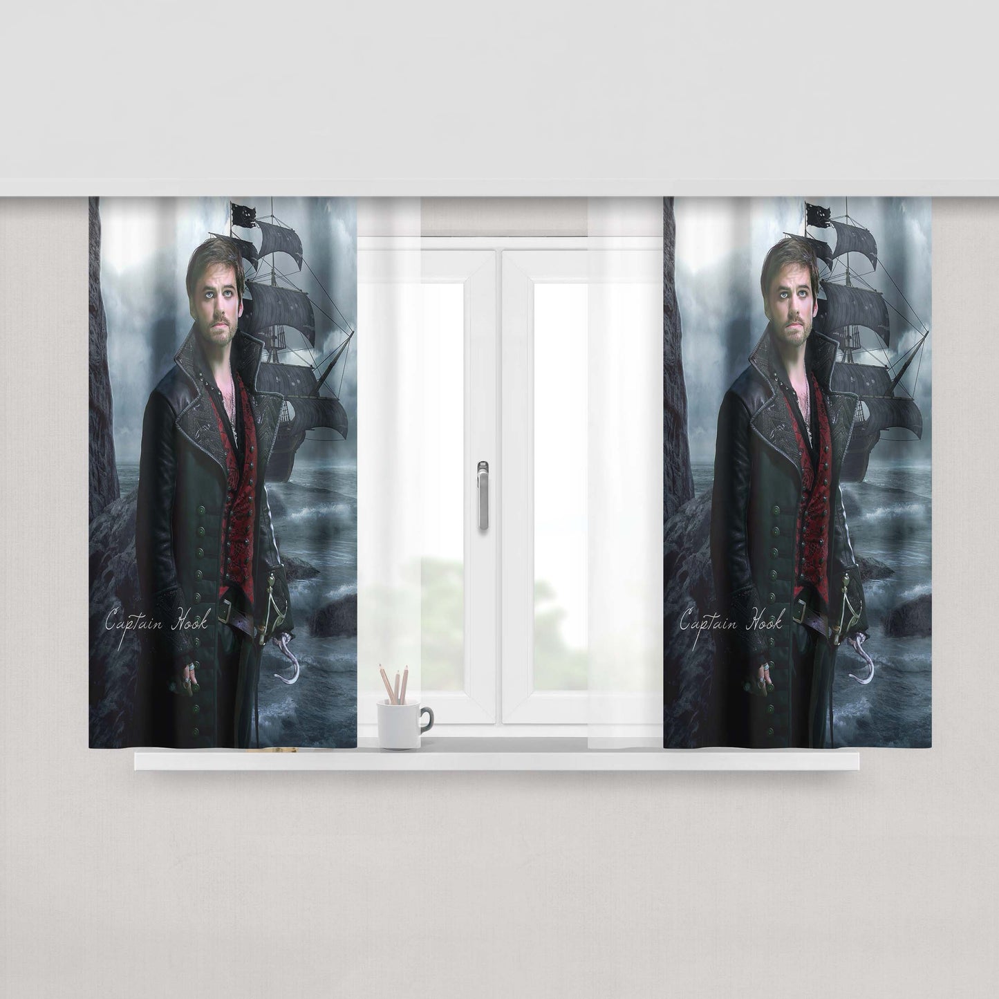 Awesome Boston Red Sox Logo Peach Skin Window Curtains