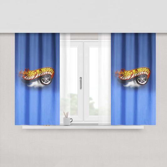 Awesome Hot Wheels Wallp Peach Skin Window Curtains
