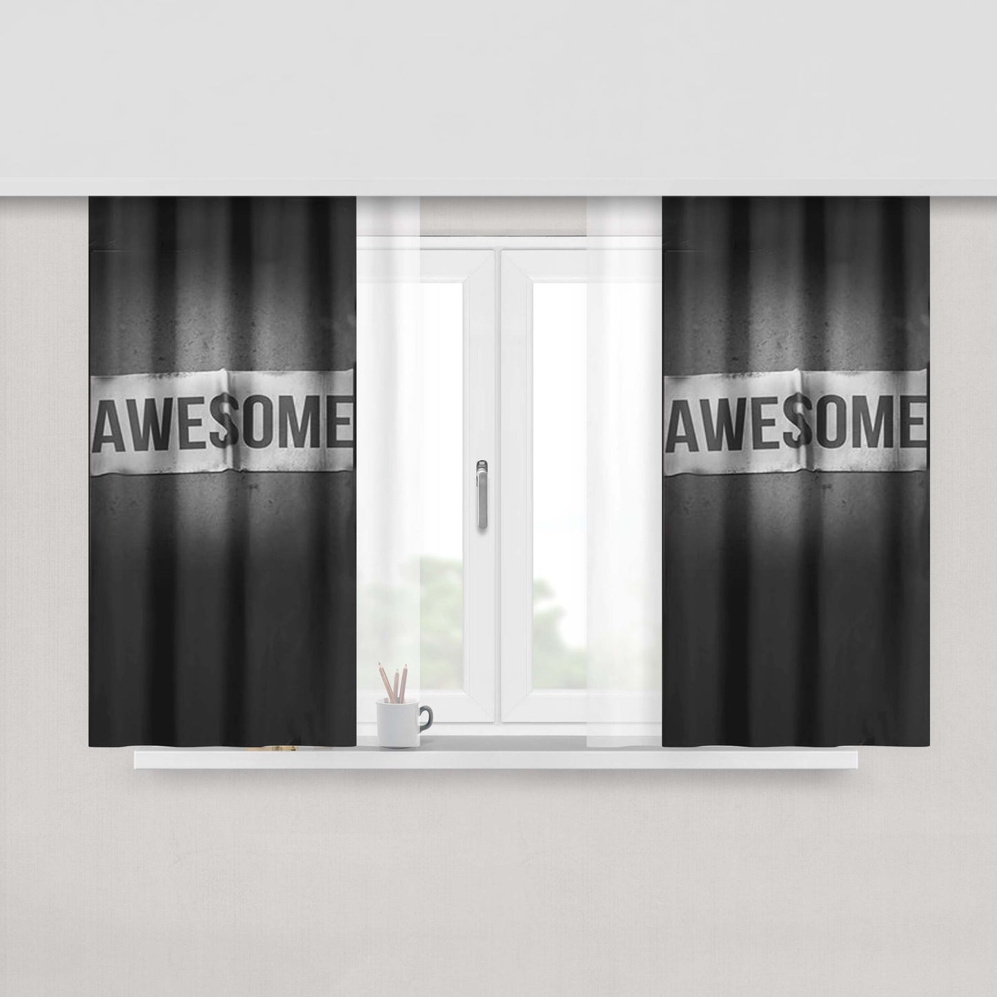Awesome Kaws X Sesame Street Peach Skin Window Curtains