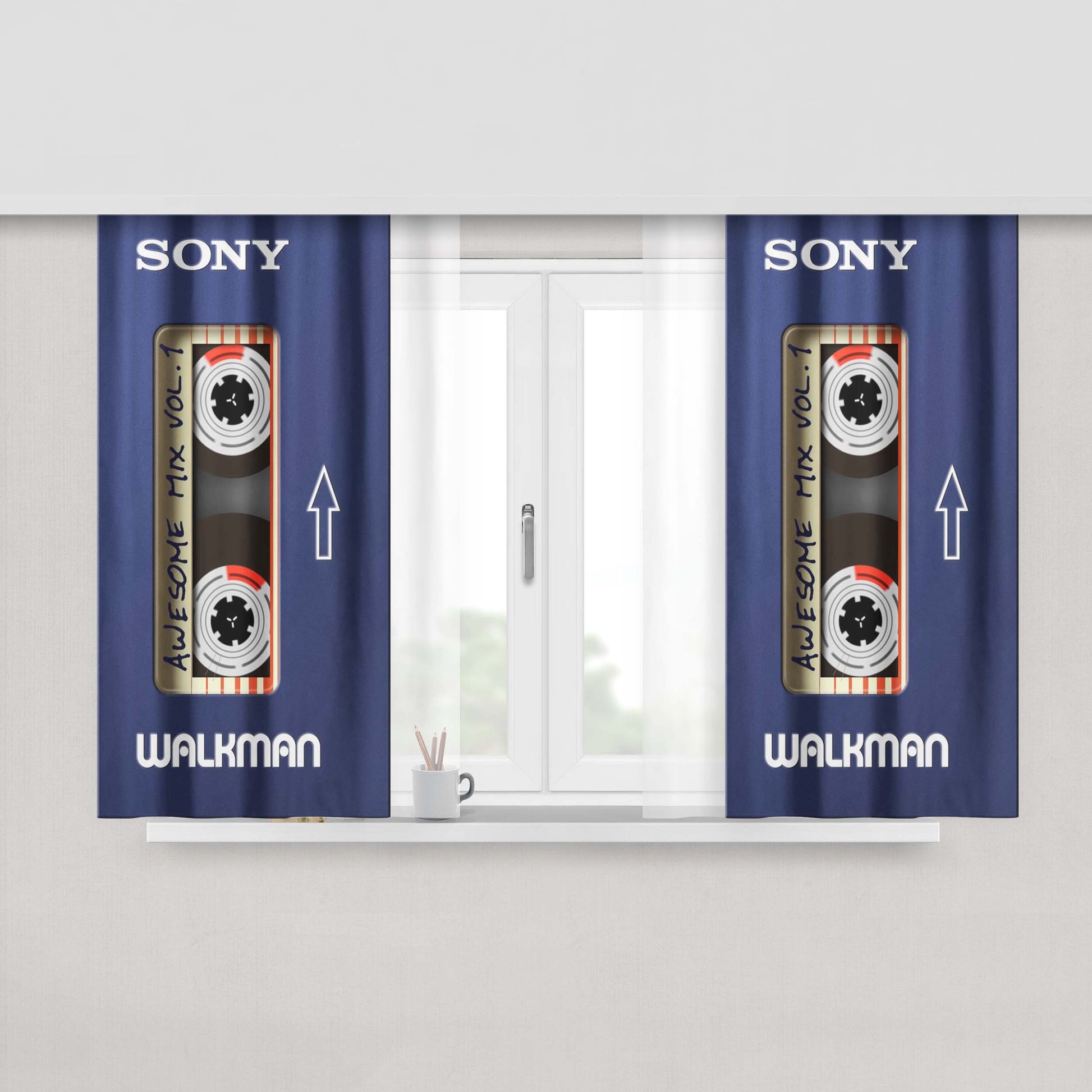 Awesome Mix Tape Vol 1 Gotg Peach Skin Window Curtains