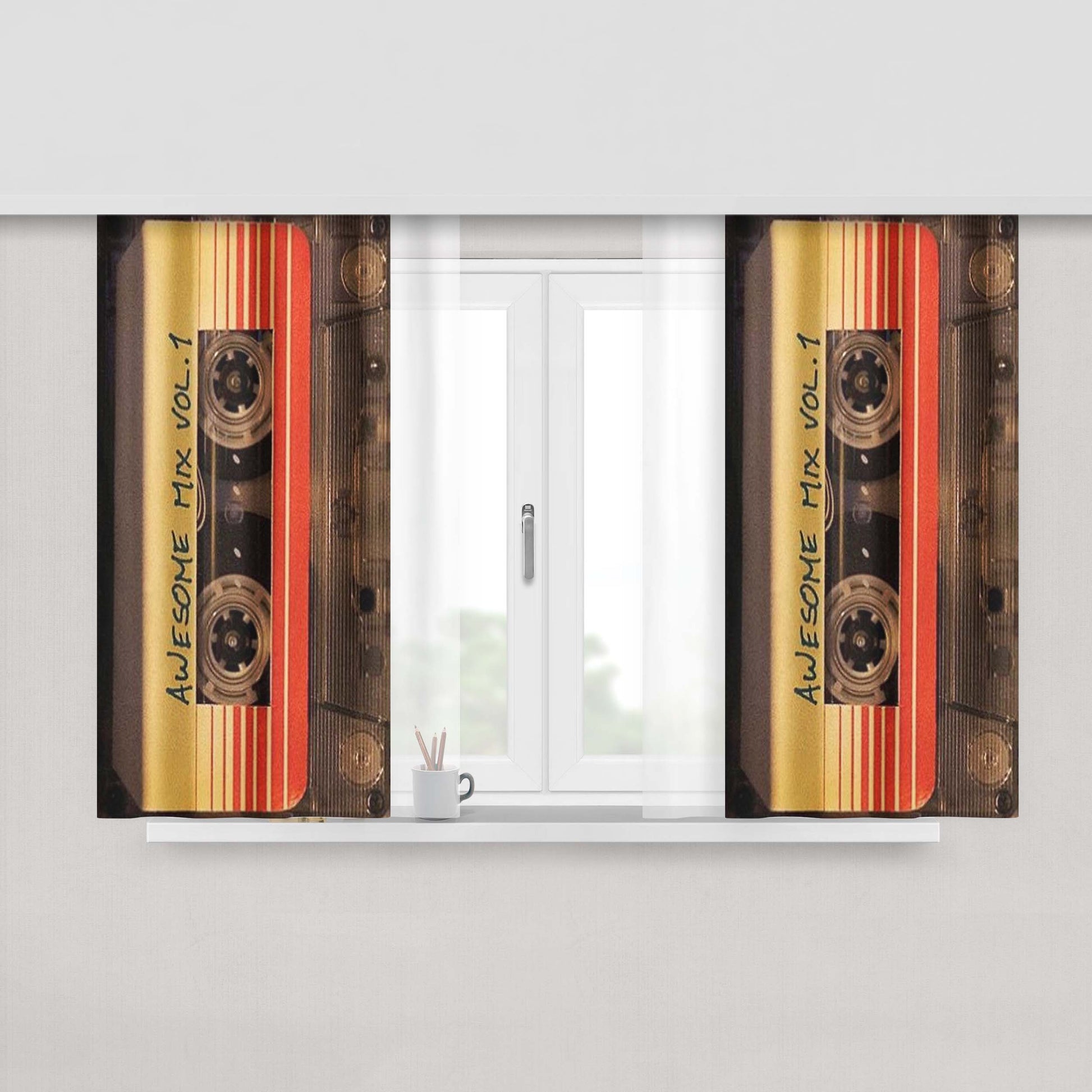 Awesome Mix Tape Vol 1 Sony Walkman Peach Skin Window Curtains