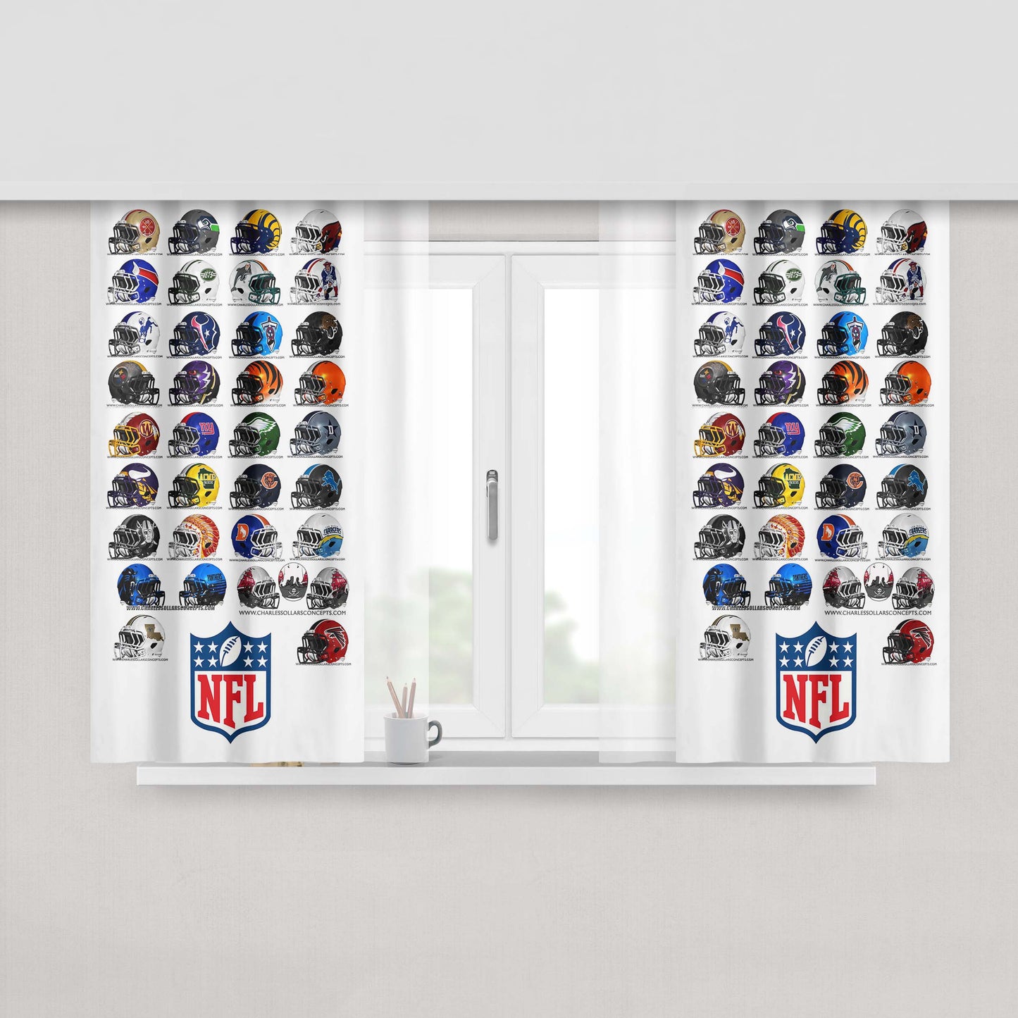 Awesome New England Patriots Logo Peach Skin Window Curtains