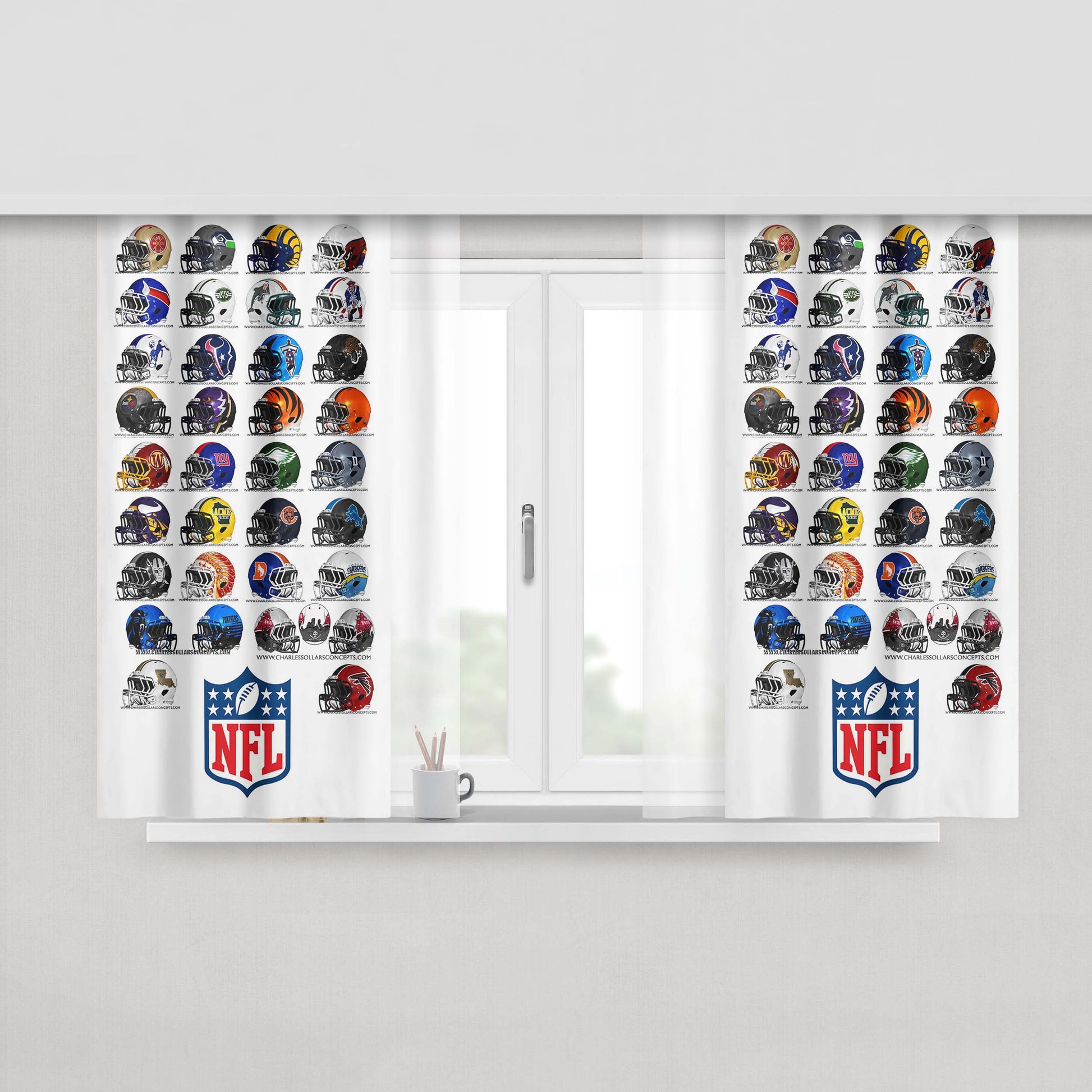 Awesome New England Patriots Logo Peach Skin Window Curtains