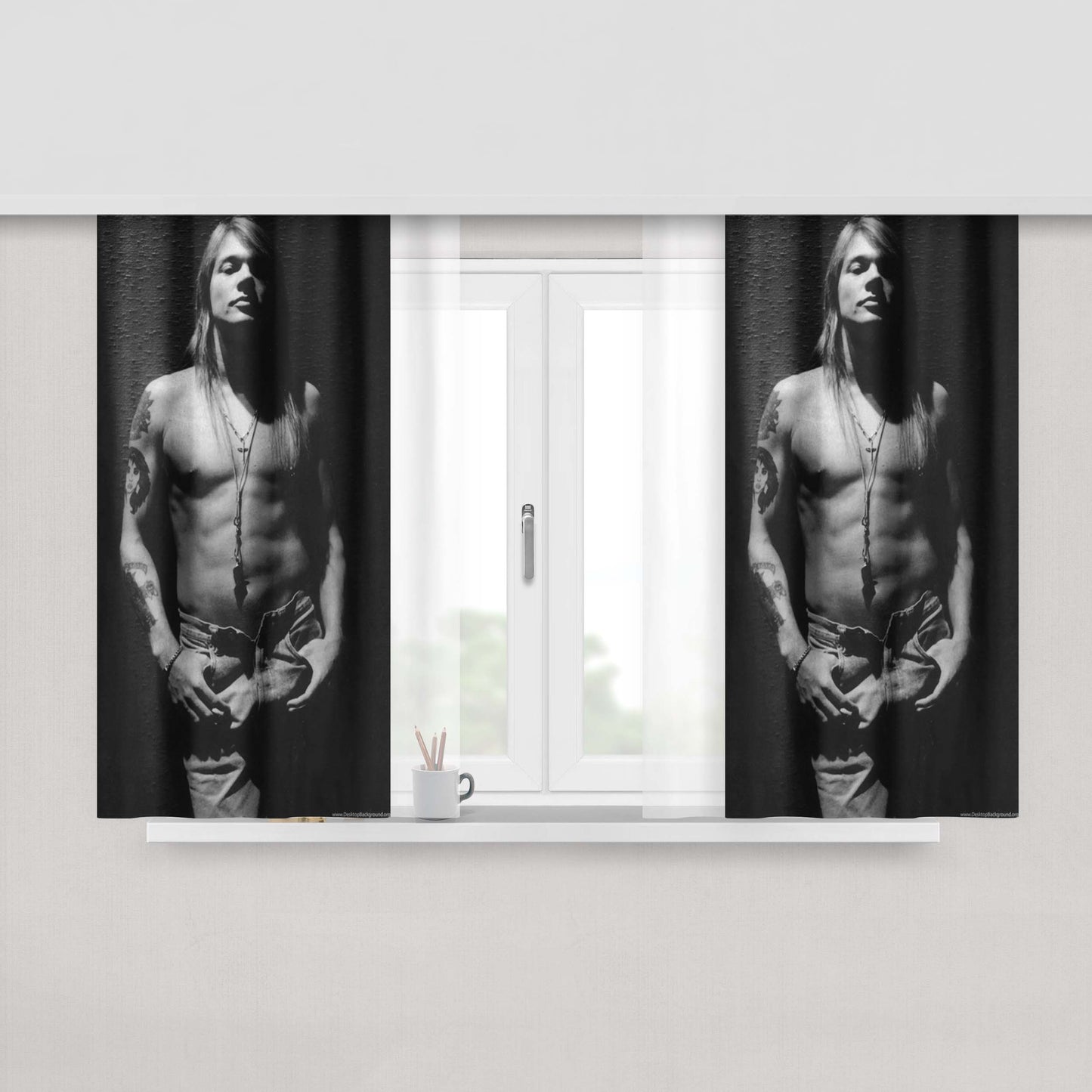 Axl Rose Peach Skin Window Curtains