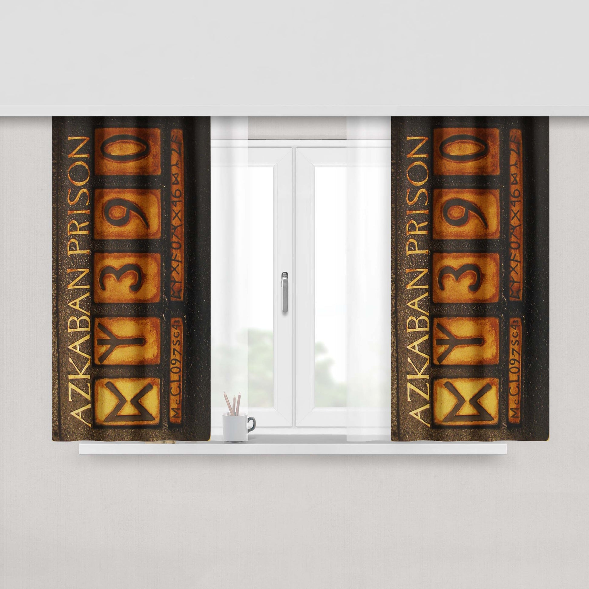 Azkaban Prison Plate Peach Skin Window Curtains