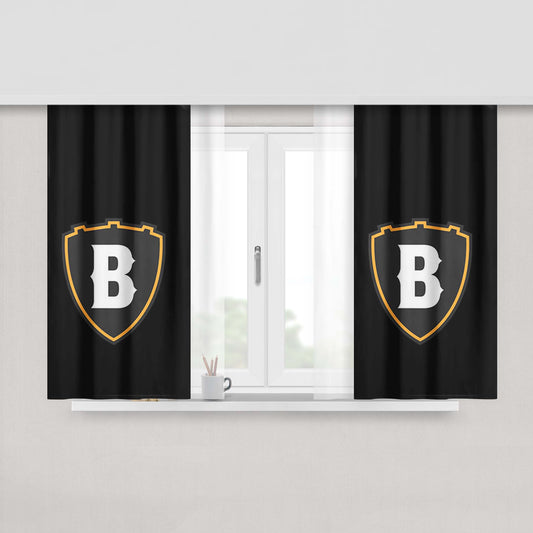 B Logos Peach Skin Window Curtains