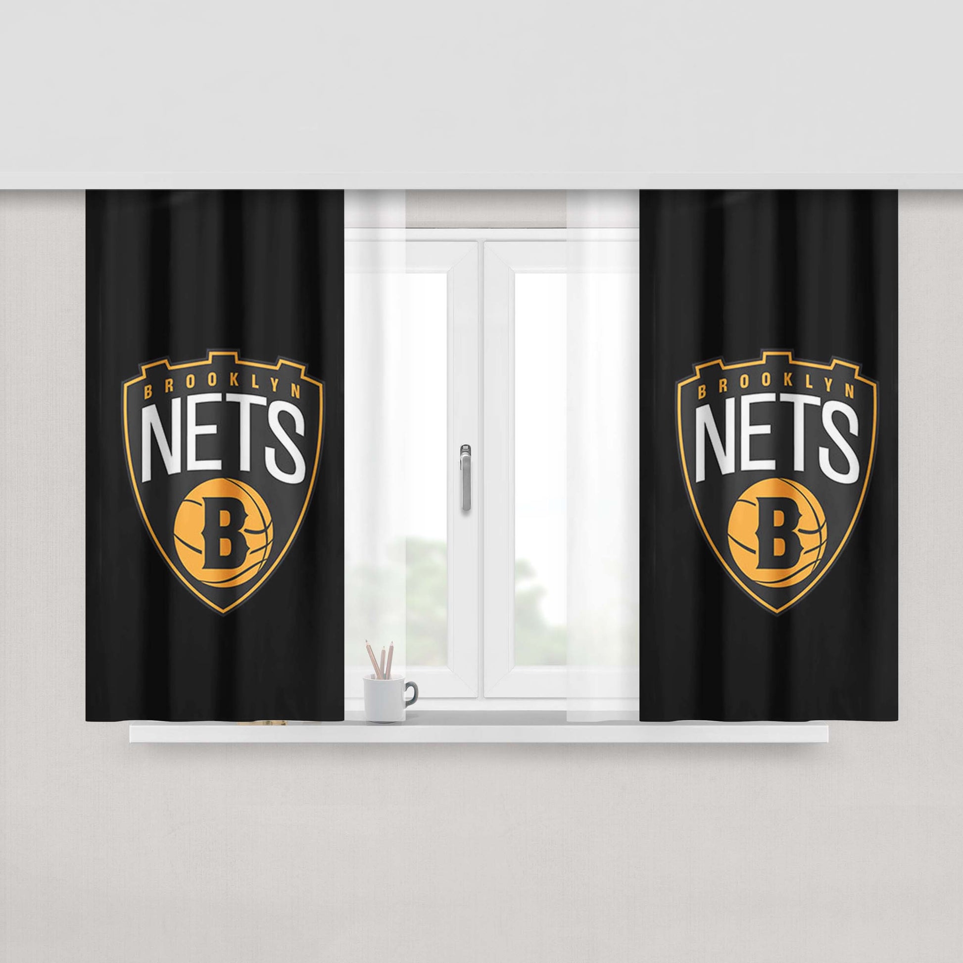 B Nets Peach Skin Window Curtains