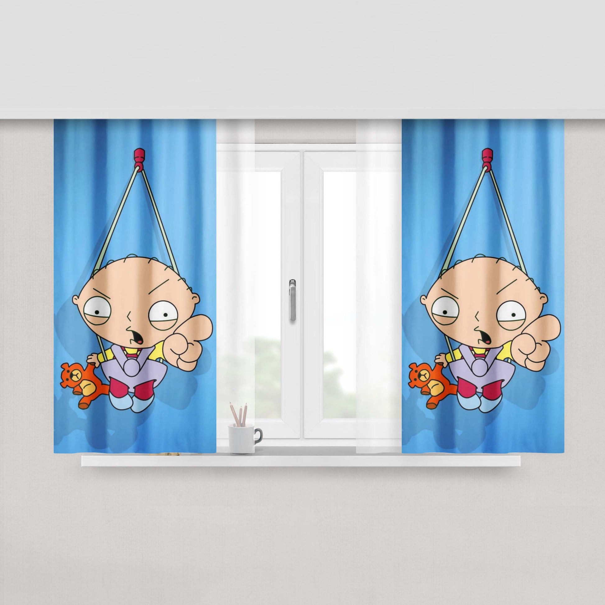 Babby Family Guy Bad Peach Skin Window Curtains