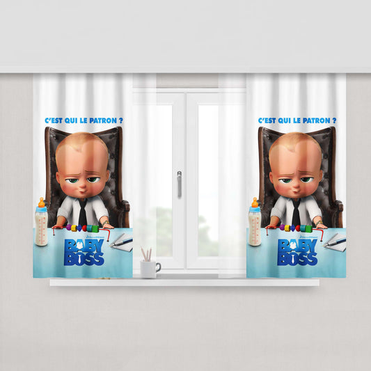 Baby Boss Movie Peach Skin Window Curtains
