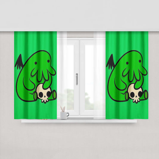 Baby Cthulhu Peach Skin Window Curtains