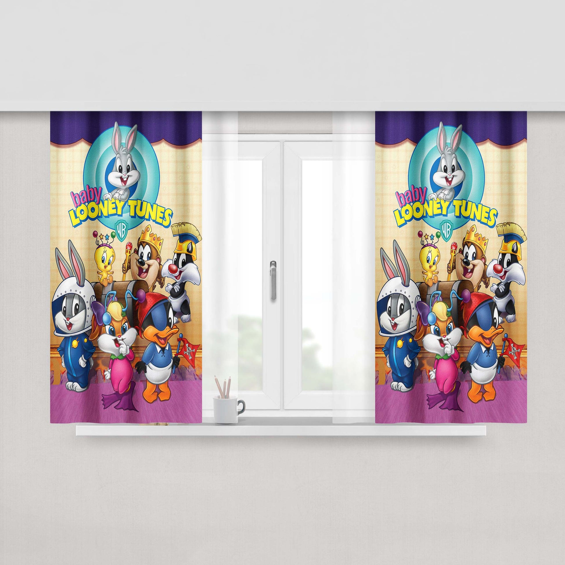 Baby Looney Tunes Movies Poster Peach Skin Window Curtains