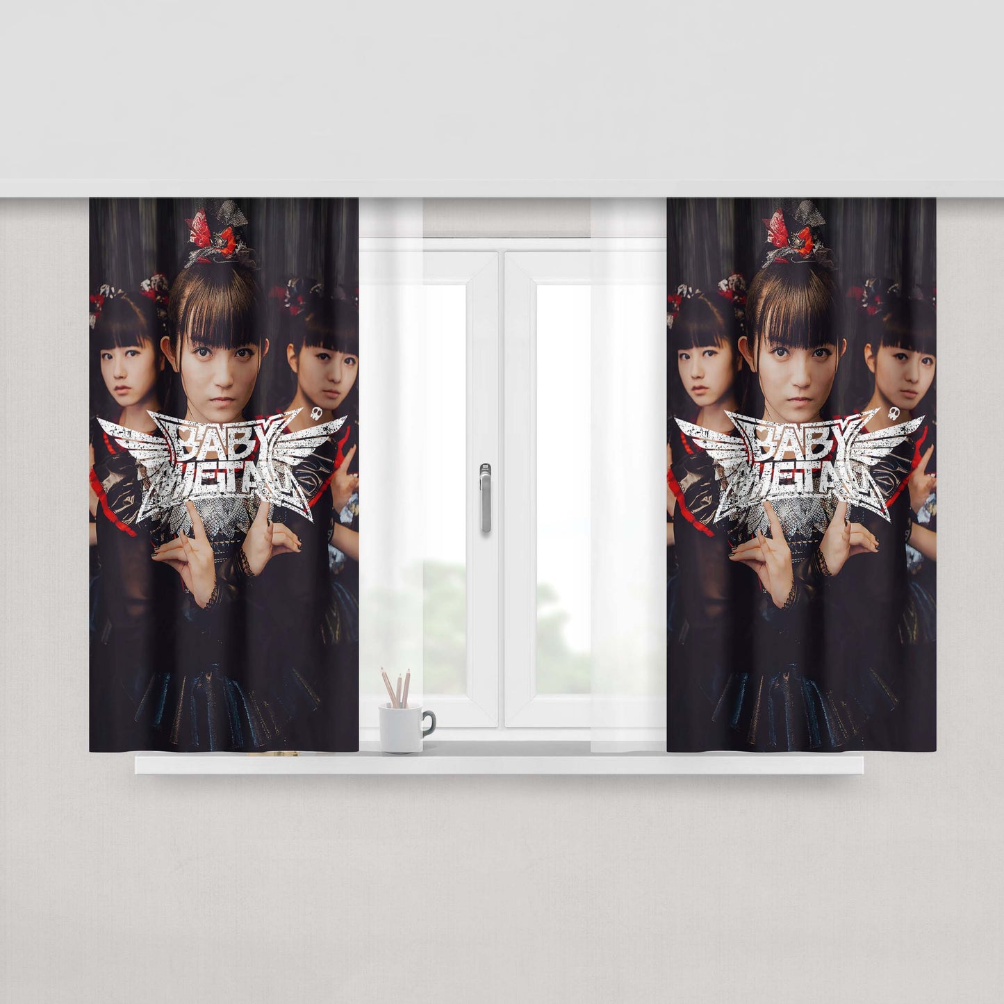 Baby Metal Peach Skin Window Curtains